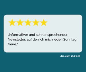 Ines Newsletter erfreut jeden Sonntag!
