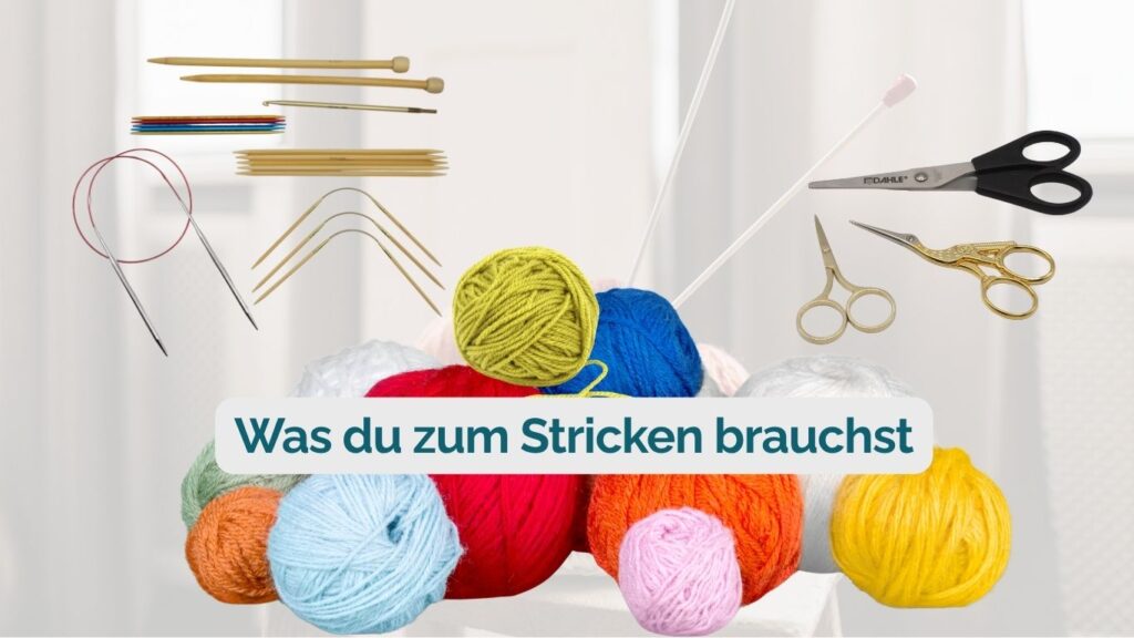 Rundstricknadel, helle Wolle, Schere